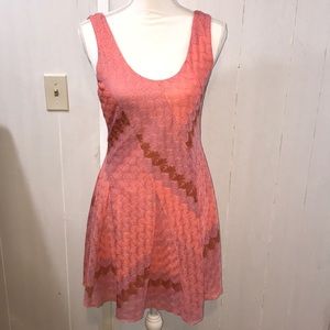 Free People Coral Combo Mini Dress